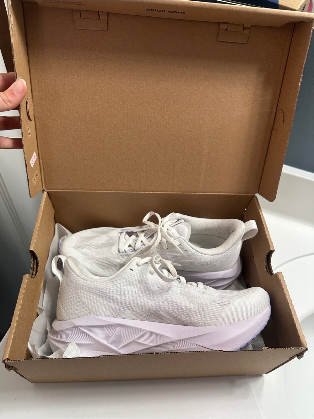 Asics Women's White and Light Purple Running Shoes